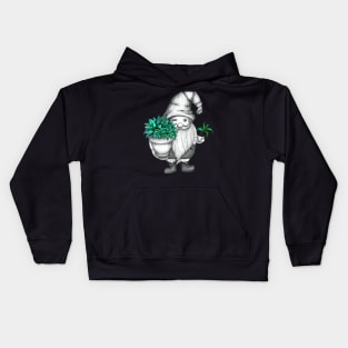 Plant Gnome drawing Kids Hoodie